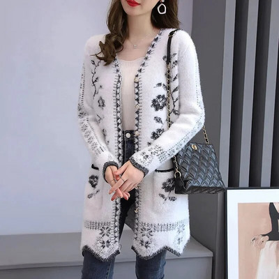 Φθινοπωρινό χειμωνιάτικο μπουφάν Γυναικείο πουλόβερ Νέο 2023 Πλεκτά με κουμπιά ζακάρ γυναικεία ζακέτα Γυναικεία casual γυναικεία πουλόβερ πανωφόρια