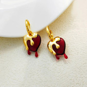 Madingi netaisyklingi išlydyto vandens lašai nuo širdies lašų auskarai moterims Prabangūs elegantiški auksiniai auskarai vakarėlio papuošalai