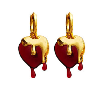Fashion Irregular Molten Water Drop Heart Drop Earrings for Women Πολυτελή Κομψά χρυσά σκουλαρίκια στεφάνι Κοσμήματα πάρτι