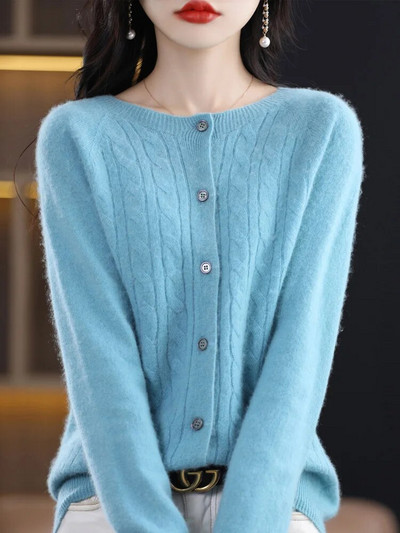 Grace kevadine naiste kaelus, 100% kašmiirist meriinovillane kampsun, naiste silmkoeline kampsun, keerutatud kudum, lahtised topid Traf y2k