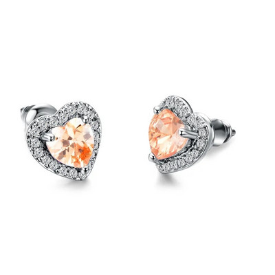 Luksusa sieviešu melni/zaļi/sarkani/balti auskari modes sudraba krāsā mazi sirds auskari sievietēm vintage kāzu rotaslietas