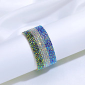 3GAB krāsaina stikla kristāla elastīga modes rokassprādze uz rokas sievietēm rotaslietas ballītei, dāvana meitenei vairumtirdzniecības aproces Bezmaksas piegāde