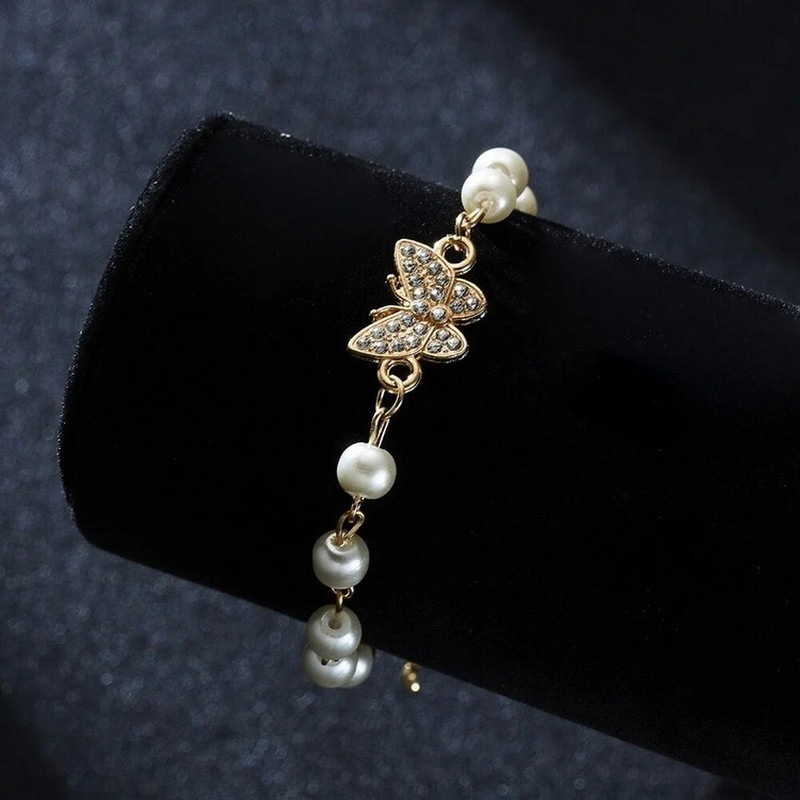 Modes krusta pērļu rokassprādze sievietēm Dažādas regulējamas fāzēm piekarināmas rokassprādzes svētku dzimšanas dienas dāvanai, draudzības rotaslietas