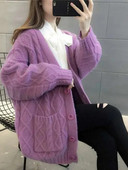 Džemperi Sieviešu Adīšana Jakas Ikdienišķs V veida kakla izgriezuma džemperis ar garām piedurknēm Ikdienas vienkrāsains Modes, brīvs, vienrindas džemperis