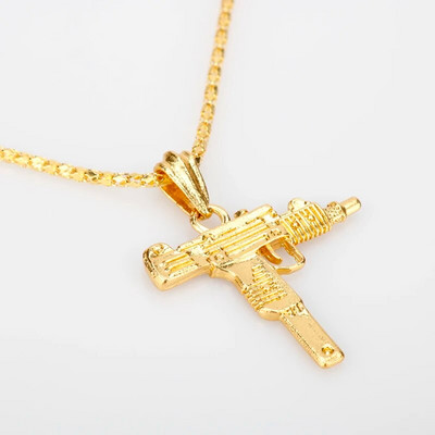 Uzi Gun formas kulonu kaklarota Gothic vīriešu panku hip hop ķēdes kaklarotas sievietēm vīriešiem vīriešu nakts klubs bārs ballītes aksesuāri rotaslietas