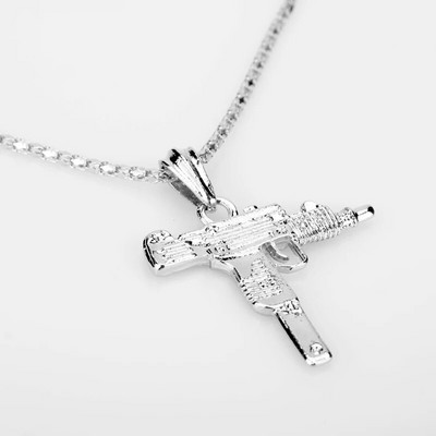 Uzi Gun formas kulonu kaklarota Gothic vīriešu panku hip hop ķēdes kaklarotas sievietēm vīriešiem vīriešu nakts klubs bārs ballītes aksesuāri rotaslietas