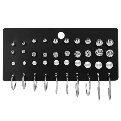 20 pairs Minimālistisks jaukts mazs auskaru komplekts Pērļu cirkons Rhinestone Ģeometrisks ausu stīpas gredzens sievietēm, meitenēm rotaslietas