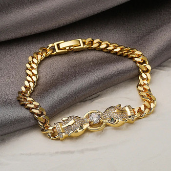 Класически хип-хоп дамски/мъжки гривни, златни леопардови гривни с камък AAA CZ, висококачествен подарък за бижута за двойки