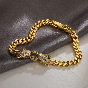 Класически хип-хоп дамски/мъжки гривни, златни леопардови гривни с камък AAA CZ, висококачествен подарък за бижута за двойки