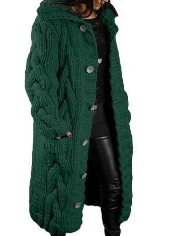 Χειμερινές γυναικείες πλεκτές ζακέτες με μακρυά κουμπιά Γυναικεία πλεκτά πλεκτά με μακρυμάνικη τσέπη XXBLH-216