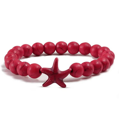 Modes jūras zvaigzne, zila, zaļa tirkīza, krelles aproces Rokassprādzes, pludmales šarms, rotaslietas, jūras zvaigzne, dabīgā akmens rokassprādze, pāra dāvanas