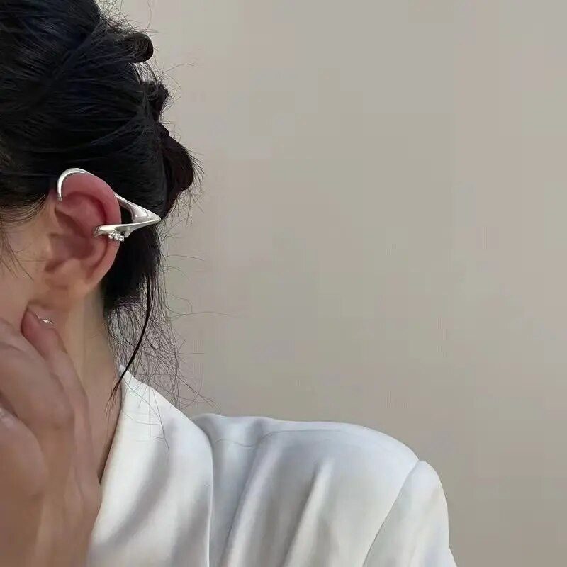 Jauni Gothic Elf Ear Cuffs Pīrsings Auskari Sievietēm Sudraba Krāsa Punk Earcuff Pušķis Auskari Goth Juvelierizstrādājumi