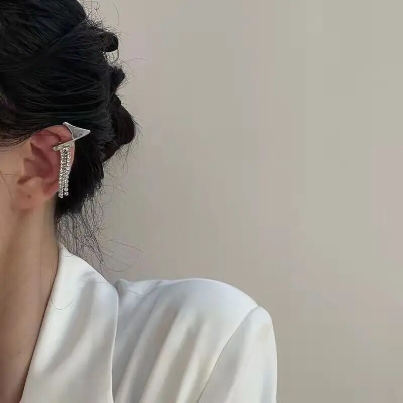 Jauni Gothic Elf Ear Cuffs Pīrsings Auskari Sievietēm Sudraba Krāsa Punk Earcuff Pušķis Auskari Goth Juvelierizstrādājumi