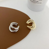 Piercing fals pentru urechi, cerc dublu, cercei falsi pentru femei, cleme de ureche din oțel inoxidabil, personalitate, cadou de bijuterii