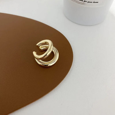 Piercing fals pentru urechi, cerc dublu, cercei falsi pentru femei, cleme de ureche din oțel inoxidabil, personalitate, cadou de bijuterii