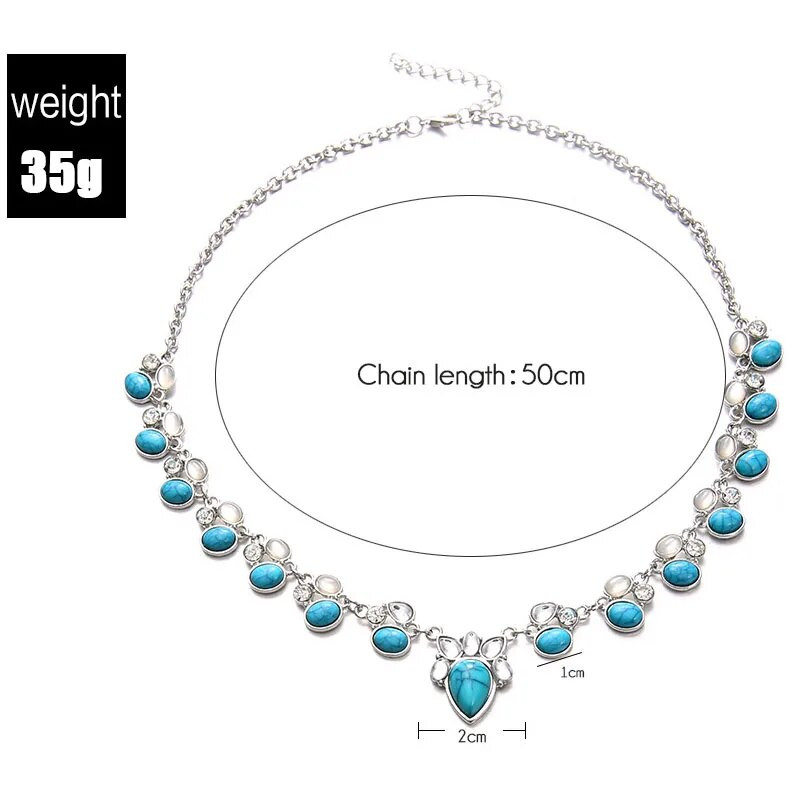 Hot Fashion Color Boho balti zaļi ziedi paziņojums Kaklarotas Pērlītes Kaklarotas Kaklarotas Sievietēm Bijoux