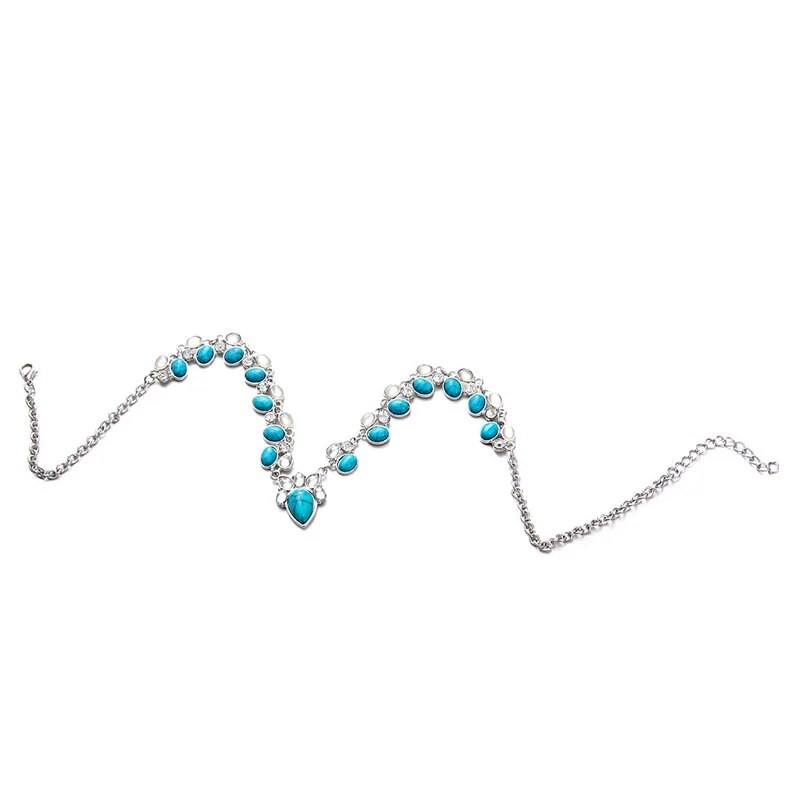 Hot Fashion Color Boho balti zaļi ziedi paziņojums Kaklarotas Pērlītes Kaklarotas Kaklarotas Sievietēm Bijoux