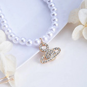 Γυαλιστερό κολιέ με κρεμαστό κόσμημα μαργαριτάρι Rhinestone Planet για Γυναικεία γοητεία Αισθητική Κομψή τάση Αλυσίδα Clavicle Πολυτελή κοσμήματα μόδας