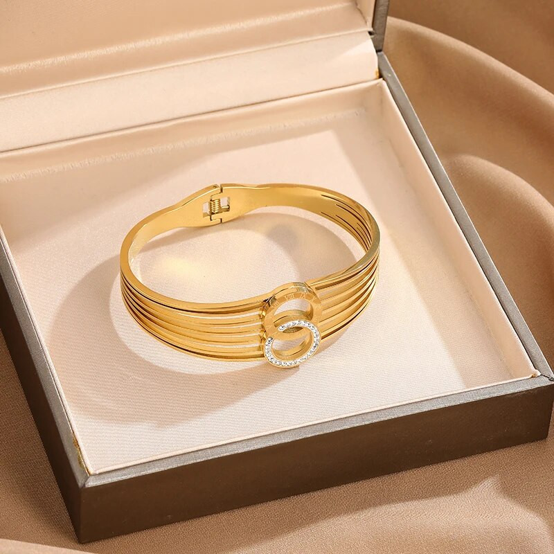 Vandeniui atspari nerūdijančio plieno apyrankė su romėniškais skaitmenimis