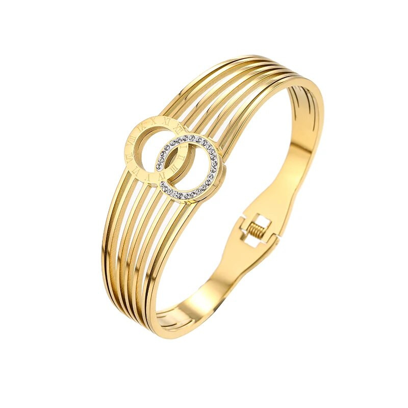 Vandeniui atspari nerūdijančio plieno apyrankė su romėniškais skaitmenimis