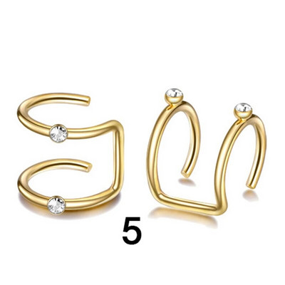 12/10/2gab. Nerūsējošā tērauda klipsi Ausu aproces auskari Viltus skrimšļa auskari sievietēm bez pīrsinga klipšu auskaru komplekta auskaru rotaslietas