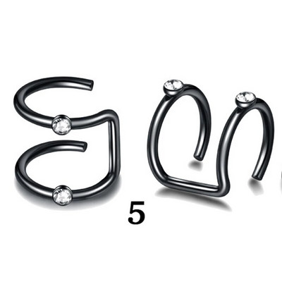 12/10/2gab. Nerūsējošā tērauda klipsi Ausu aproces auskari Viltus skrimšļa auskari sievietēm bez pīrsinga klipšu auskaru komplekta auskaru rotaslietas