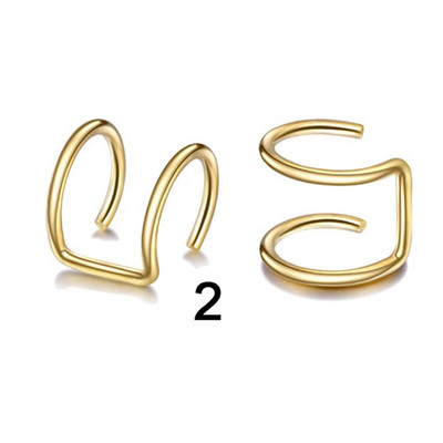 12/10/2gab. Nerūsējošā tērauda klipsi Ausu aproces auskari Viltus skrimšļa auskari sievietēm bez pīrsinga klipšu auskaru komplekta auskaru rotaslietas