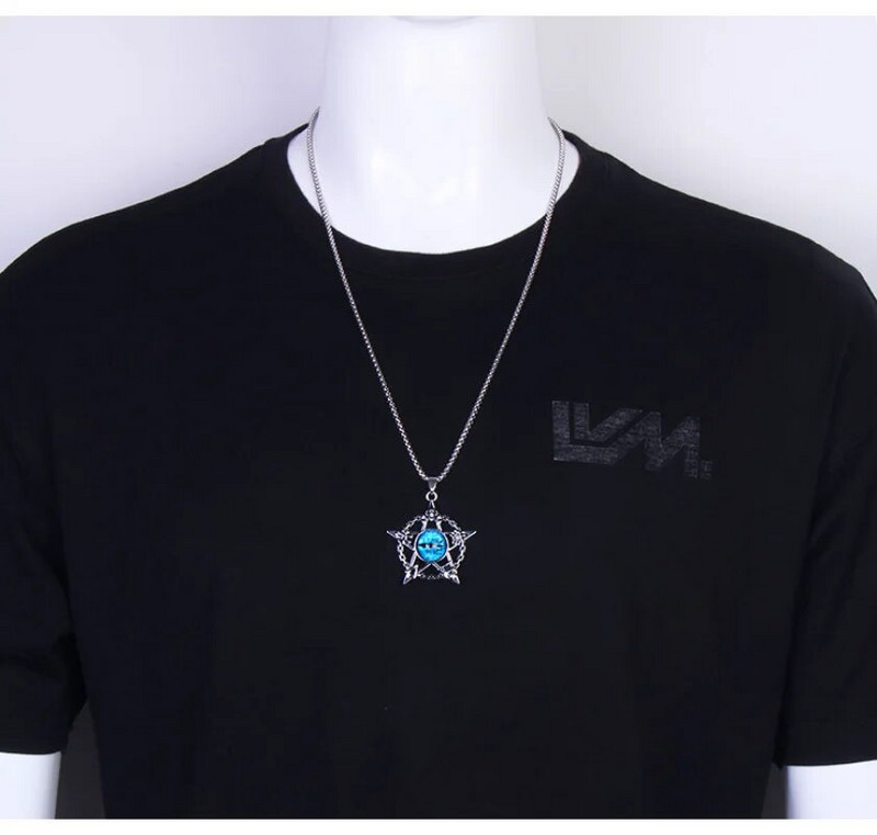 Modes Retro Hexagram Velna acs kulonu kaklarota vīriešiem Hip Hop Personība Galvaskauss Rotaslietas Punk Acu aksesuāri Ballīte Dāvana