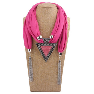 RUNMEIFA Νέο κρεμαστό κασκόλ κολιέ για γυναίκες Μακριά φούντα Μαύρο / άσπρο / χακί Κολιέ από βαμβάκι Κολιέ Κοσμήματα Δώρο #SW1852