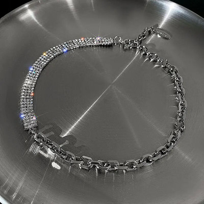 TREAZY līgavas kāzu izlaiduma balles 1-5 rindu kalnu strēles kaklarota ar kaklarotu sievietēm Diamante Crystal Choker kaklarota, elastīga aukla