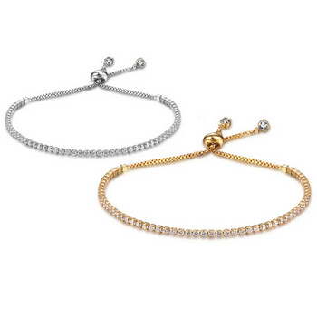 Fashion Charm CZ Tennis Bracelet για γυναίκες Κρυστάλλινο Ζιργκόν Κοσμήματα Ρυθμιζόμενο Χρυσό Χρώμα Ασημί Χρώμα Κουτί Αλυσίδα Βραχιόλια Δώρο