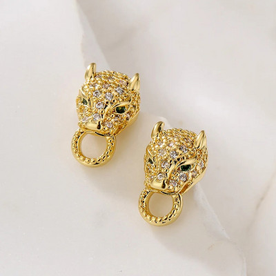 Jauni modes leoparda formas auskari sievietēm šarms vara cirkons pāri nolaižamie auskari ballītes bankas šovs rotaslietas kāzu dāvana