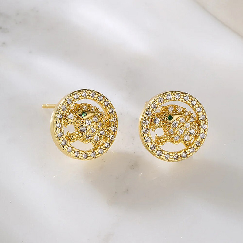 Jauni modes leoparda formas auskari sievietēm šarms vara cirkons pāri nolaižamie auskari ballītes bankas šovs rotaslietas kāzu dāvana