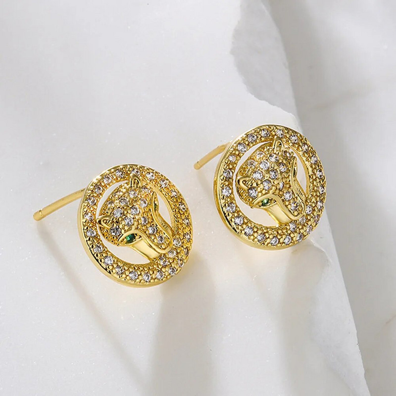 Jauni modes leoparda formas auskari sievietēm šarms vara cirkons pāri nolaižamie auskari ballītes bankas šovs rotaslietas kāzu dāvana