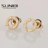 Vintage nerūsējošā tērauda auskari sievietēm, apaļi virtuļi, mazi auskari, līgavas māsas dāvanu rotaslietas vairumtirdzniecība