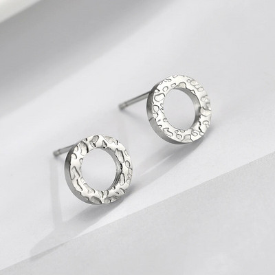 Vintage nerūsējošā tērauda auskari sievietēm, apaļi virtuļi, mazi auskari, līgavas māsas dāvanu rotaslietas vairumtirdzniecība