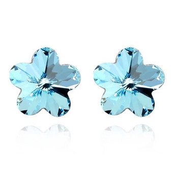 1 εκ. Fashion Simple Crystal Cubic Flower Five Petals Κομψά καρφωτά σκουλαρίκια για γυναίκες Γοητευτικά κοσμήματα μόδας Κρυστάλλινο λουλούδι