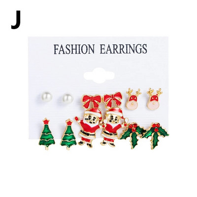 6 pár karácsonyi csepp fülbevaló női lányoknak karácsonyfa Mikulás hóember lógó fülbevaló nyilatkozat ékszer lányoknak