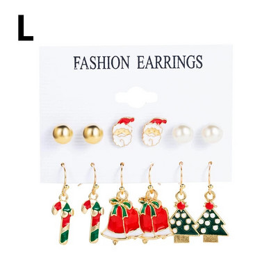 6 pár karácsonyi csepp fülbevaló női lányoknak karácsonyfa Mikulás hóember lógó fülbevaló nyilatkozat ékszer lányoknak