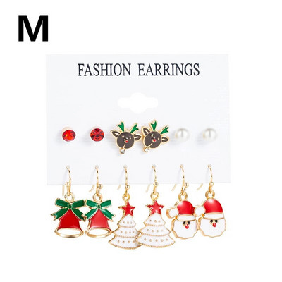 6 pár karácsonyi csepp fülbevaló női lányoknak karácsonyfa Mikulás hóember lógó fülbevaló nyilatkozat ékszer lányoknak