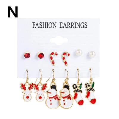 6 pár karácsonyi csepp fülbevaló női lányoknak karácsonyfa Mikulás hóember lógó fülbevaló nyilatkozat ékszer lányoknak