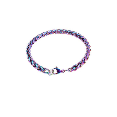 316L rozsdamentes acél színes szivárvány kubai lánc karkötő férfi női vintage fém bizánci Kpop Pulseras Emo luxus ékszerek