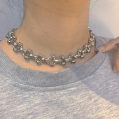 SRCOI Sweet Cool Punk Bone Stick formas ķēde Choker kaklarota Hip Hop atslēgas kaula ķēde ar bumbiņām kaklarota sievietēm vīriešiem rotaslietas