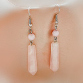 Elegantiški rožinio kvarco kabantys auskarai moterims rankų darbo nerūdijančio plieno papuošalai rožiniai krištolo ilgi auskarai vestuvinė dovana