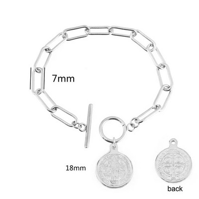 Käevõrud naistele San Benito Saint Benedicti medal Jumalaema võluripats, roostevabast terasest ehted