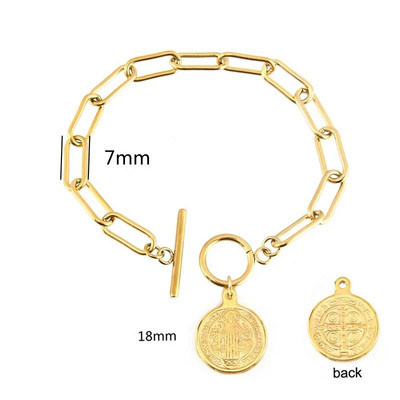 Käevõrud naistele San Benito Saint Benedicti medal Jumalaema võluripats, roostevabast terasest ehted