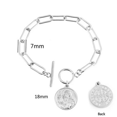 Käevõrud naistele San Benito Saint Benedicti medal Jumalaema võluripats, roostevabast terasest ehted