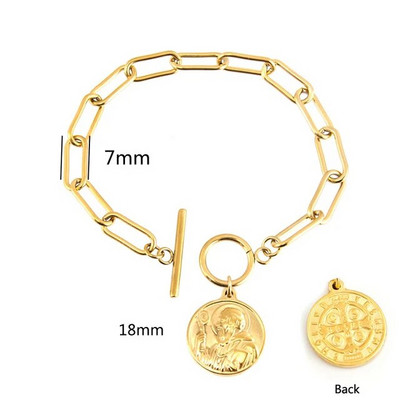 Käevõrud naistele San Benito Saint Benedicti medal Jumalaema võluripats, roostevabast terasest ehted