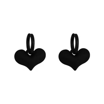 Винтидж хипербола, черни обеци с висулка със сърце за жени, личностни кръгли обеци с обръч Ms Girl, аксесоари за пътуване
