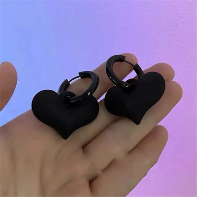 Vintage hiperbola melna sirds kulonu auskari sievietēm personības apaļas stīpas auskari kundzes meitenei ceļojumu aksesuāri